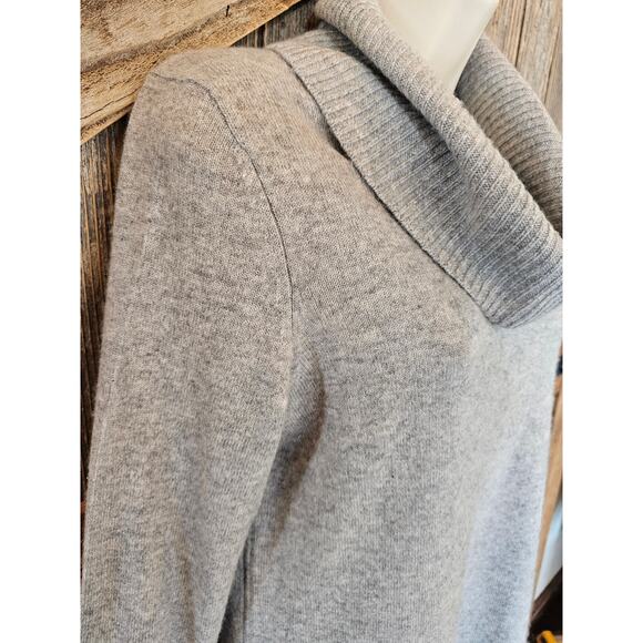 Talbots 100% cashmere sweater grey turtleneck warm winter EUC Small - Picture 2 of 6